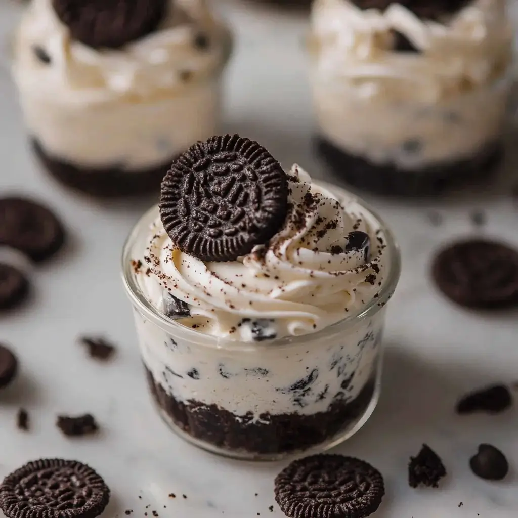 No-Bake Cookies and Cream Cheesecake Cups are delicious!