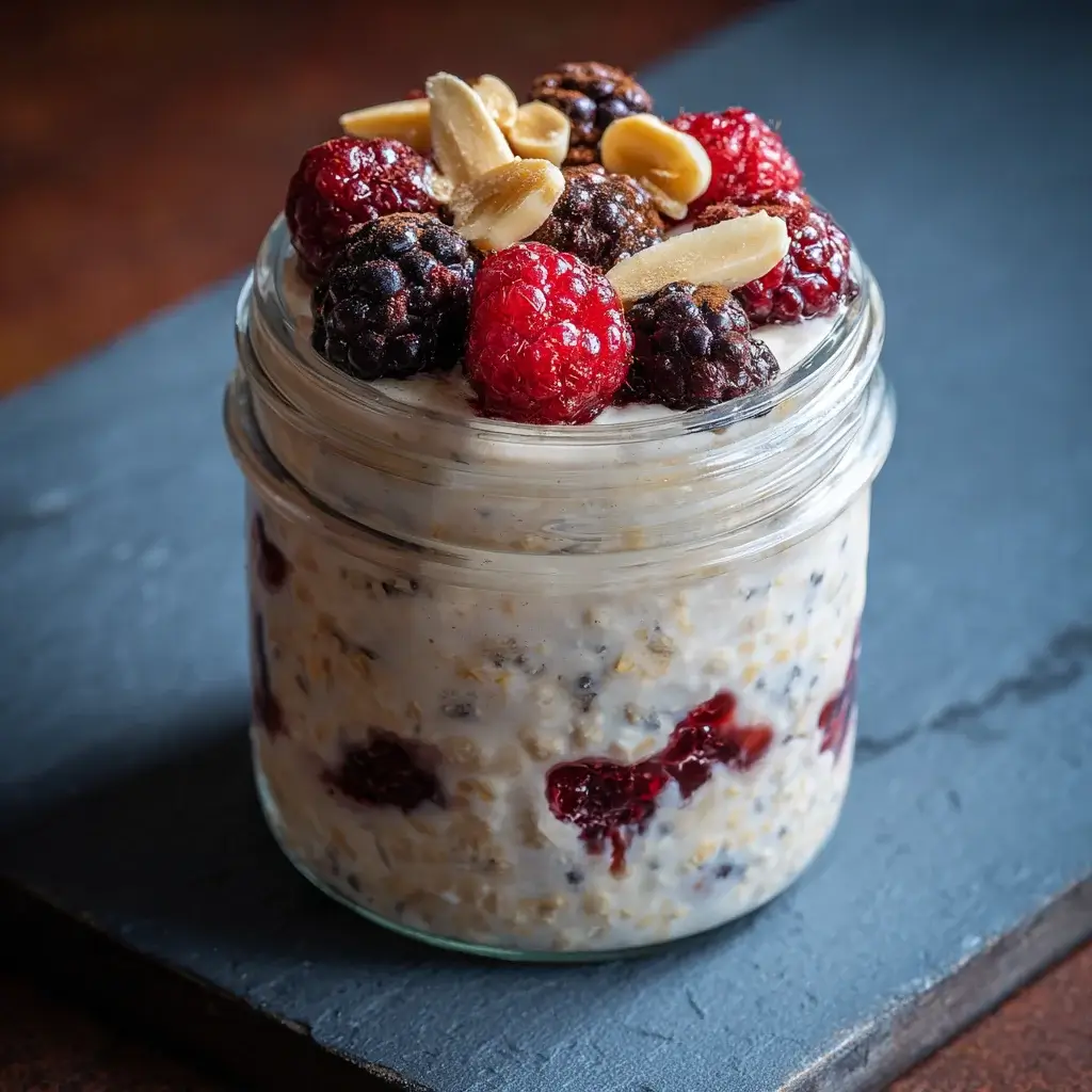 Blended Overnight Oats with Berries: A Tasty Boost!
