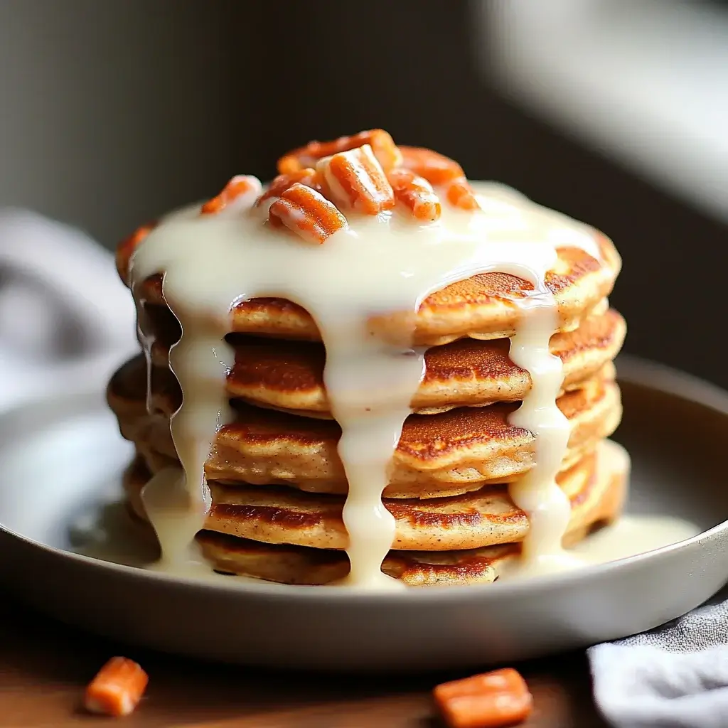 Carrot Cake Pancakes with Cream Cheese Glaze Delight You!