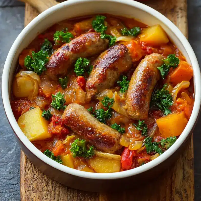 Hearty Slow-Cooked Sausage and Vegetable Casserole Delights!
