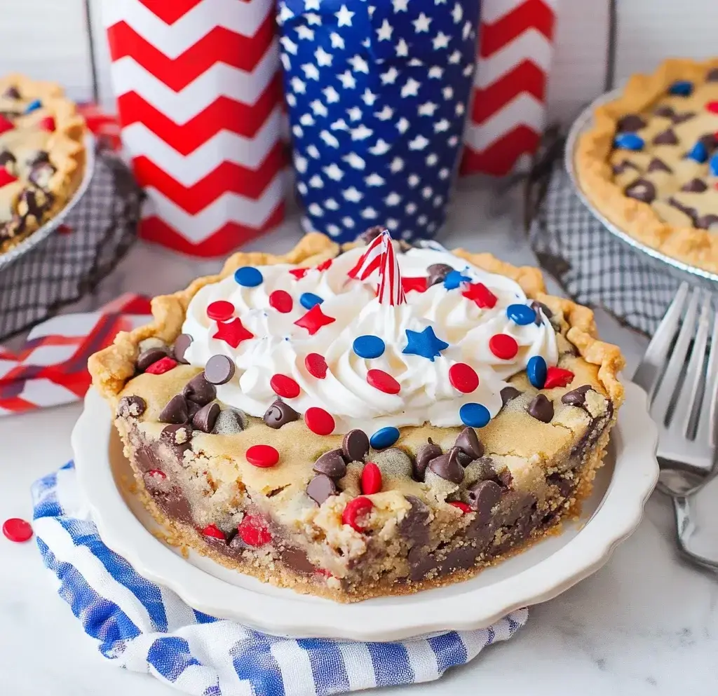 Patriotic Chocolate Chip Cookie Pie: A Festive Treat!