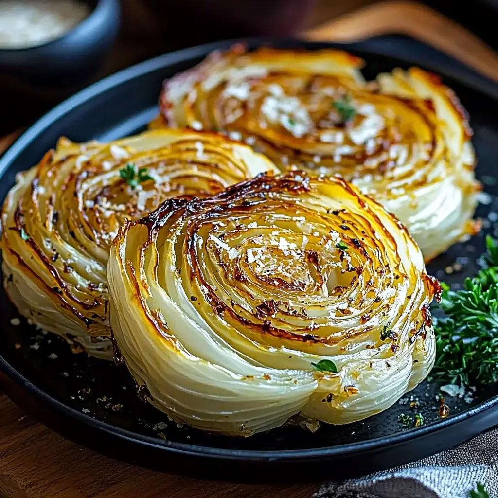 Roasted Cabbage Steaks with Garlic and Parmesan Delight!