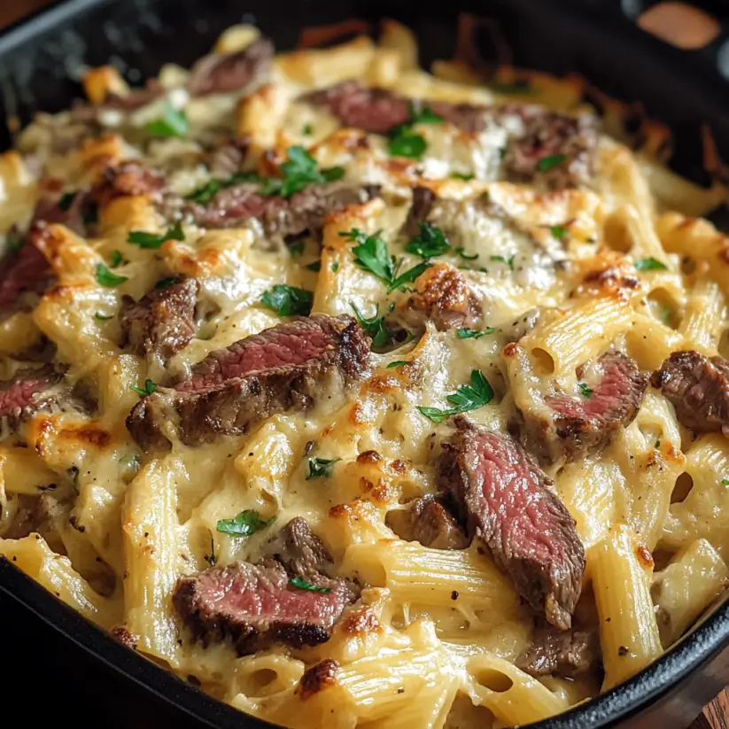 Creamy Steak Alfredo Pasta Bake: Irresistible Comfort Food!