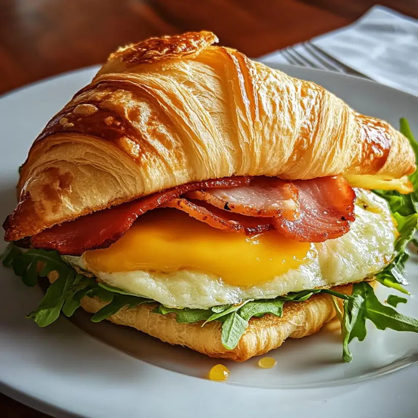 Croissant Breakfast Sandwich: A Tasty Morning Treat!