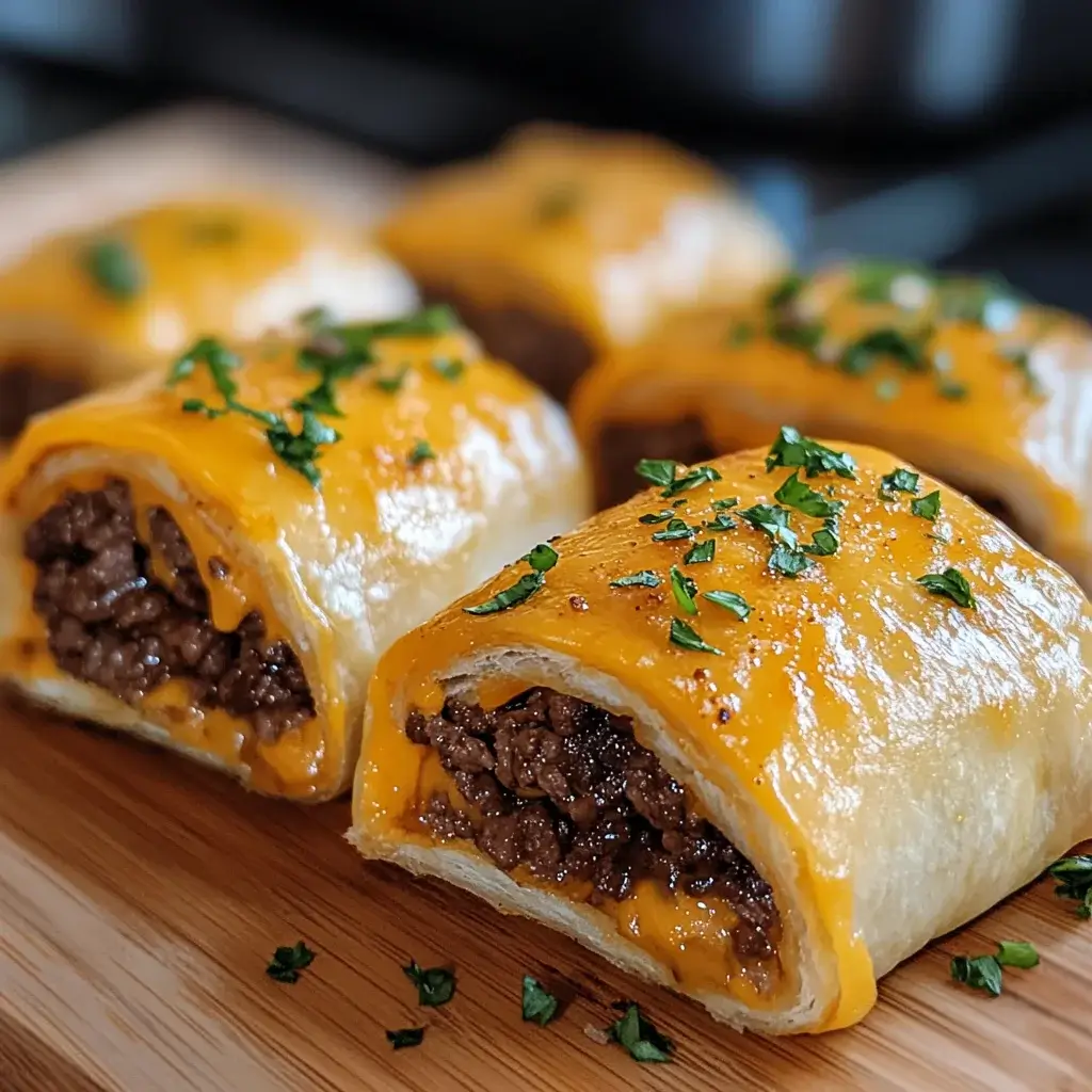 Garlic Butter Beef Cheeseburger Roll-Ups: A Tasty Treat!