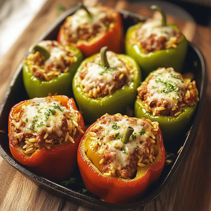 Italian Sausage and Orzo Stuffed Peppers Recipe Delight!