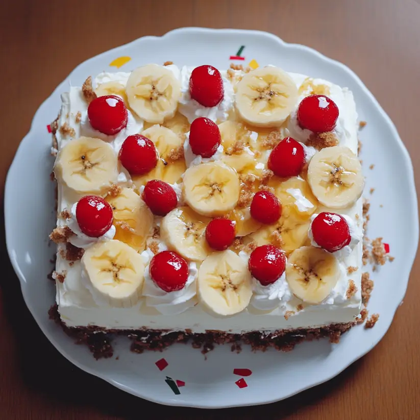 No-Bake Banana Split Cake: Delightful and Easy Recipe!