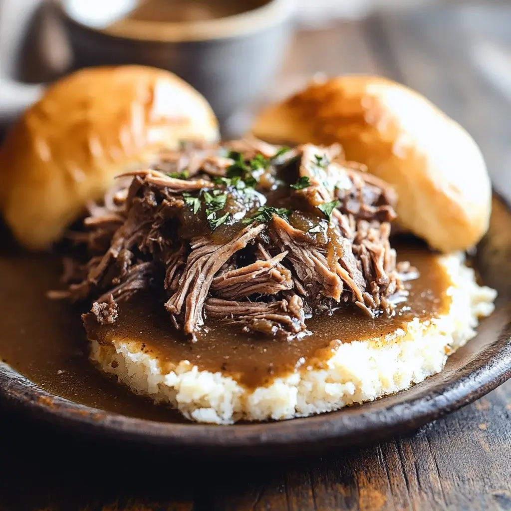 Slow Cooker Shredded Beef and Gravy Made Easy Here!
