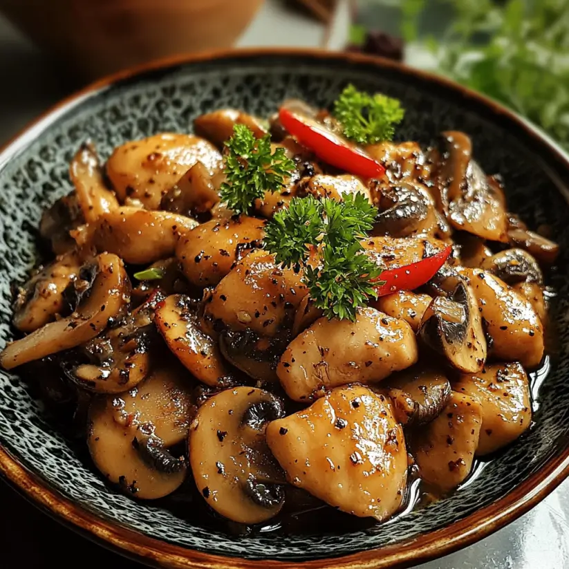 Black Pepper Chicken with Mushrooms: Quick Recipe Delight!