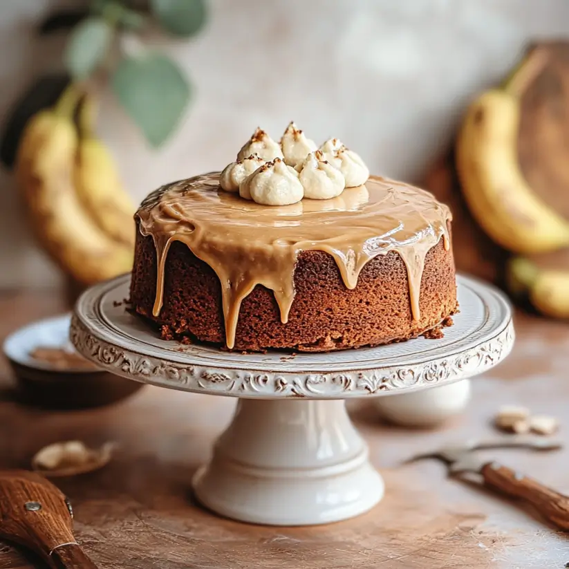 Bourbon Banana Cake with Caramel Frosting: A Tempting Treat!