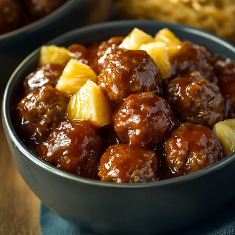 Sweet and Tangy Slow Cooker Pineapple Meatballs Delight You!