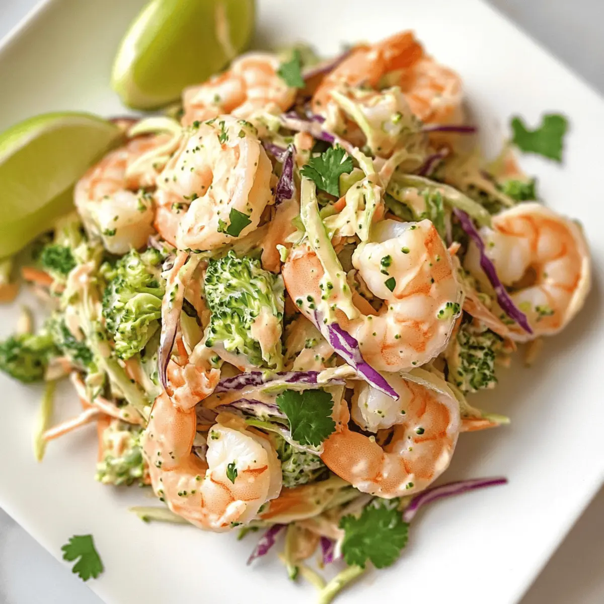 Spicy Bang Bang Shrimp Salad with Crunchy Broccoli Slaw