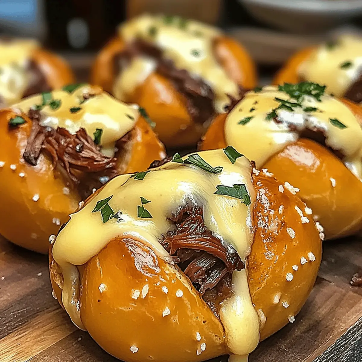 Brisket & Beer Cheese Pretzel Bombs: Game Day Perfection