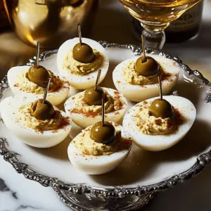 Dirty Martini Deviled Eggs