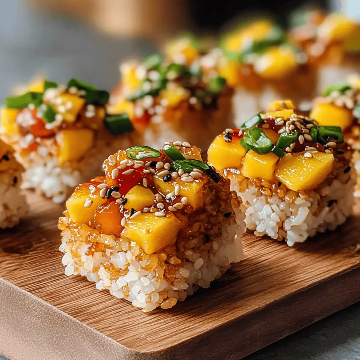 Swicy Mango Crispy Rice Sushi: A Flavorful Vegan Delight