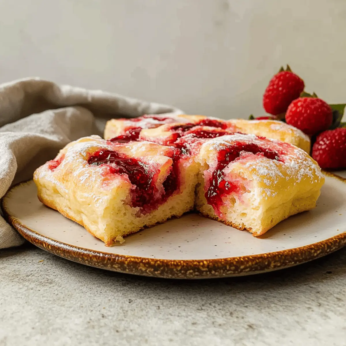 Sweet Focaccia with Raspberry Jam