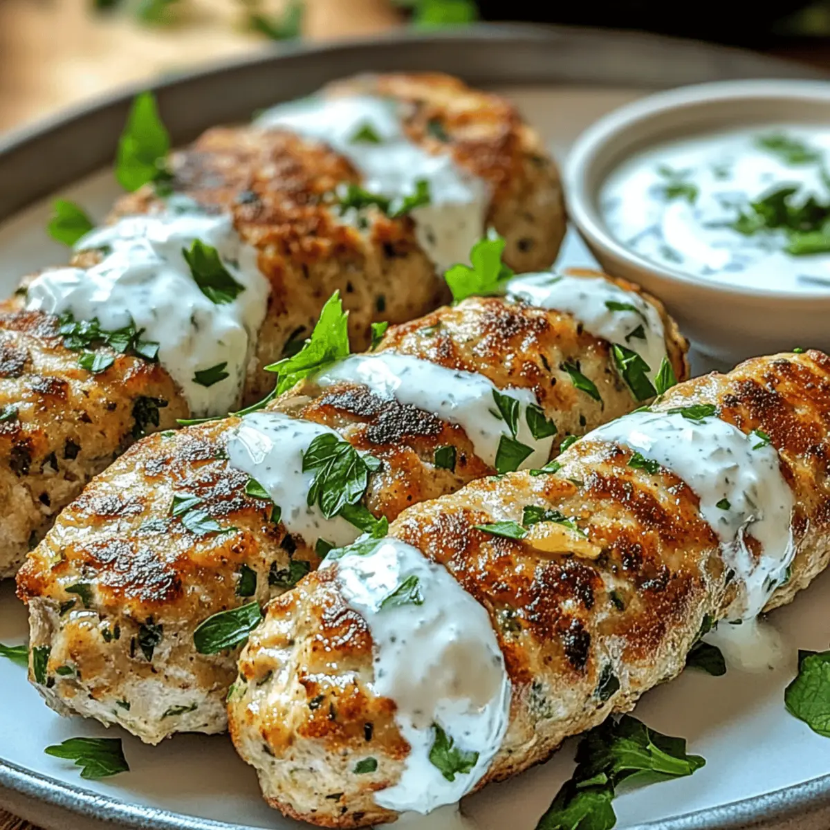 Chicken Kofta with Garlic Yogurt Sauce