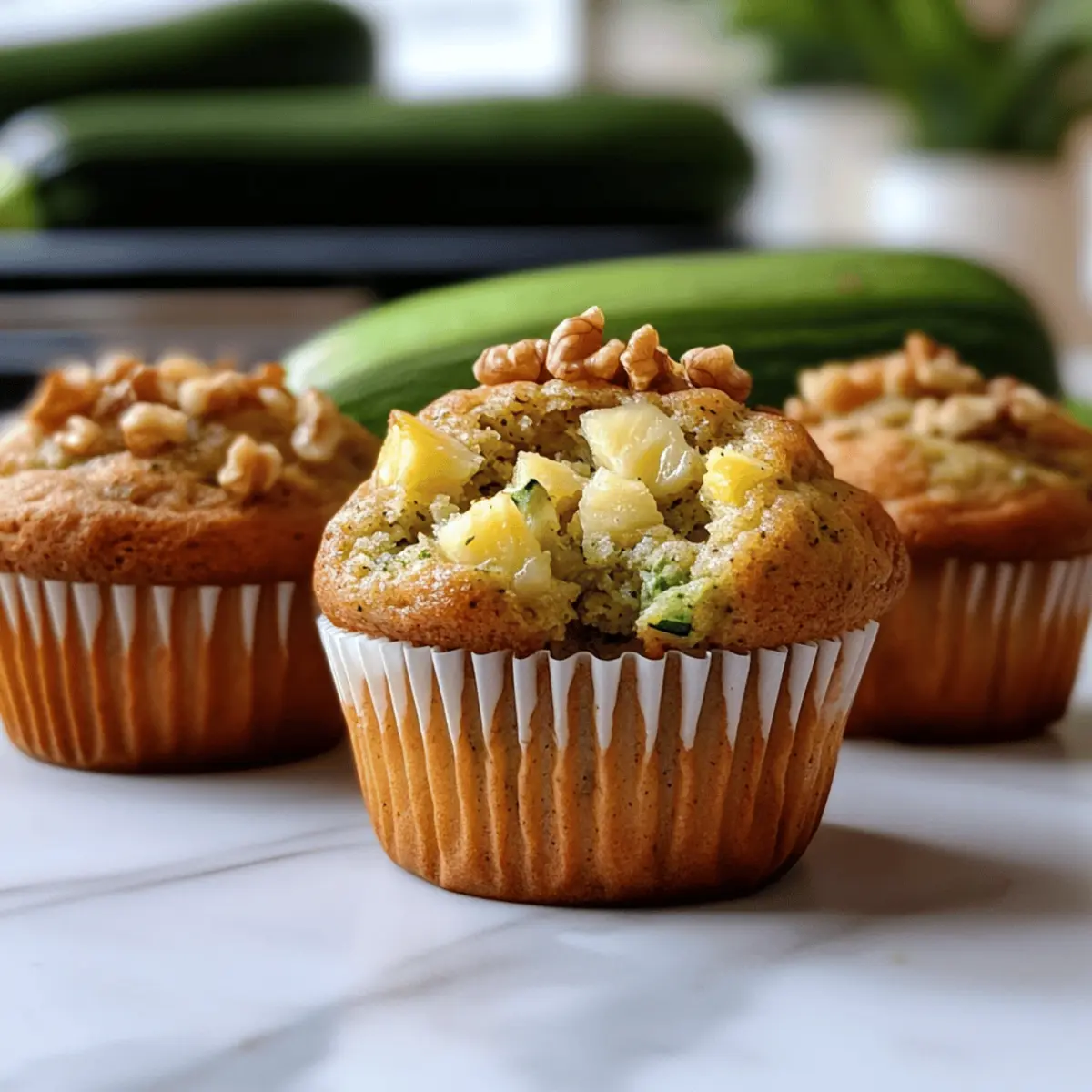 Moist Zucchini Muffins Bursting with Pineapple Goodness