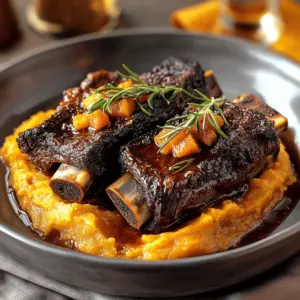 Apple Cider Braised Short Ribs with Rosemary Mashed Sweet Potatoes