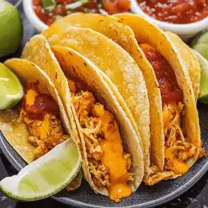 Cheesy Crispy Chicken Tacos
