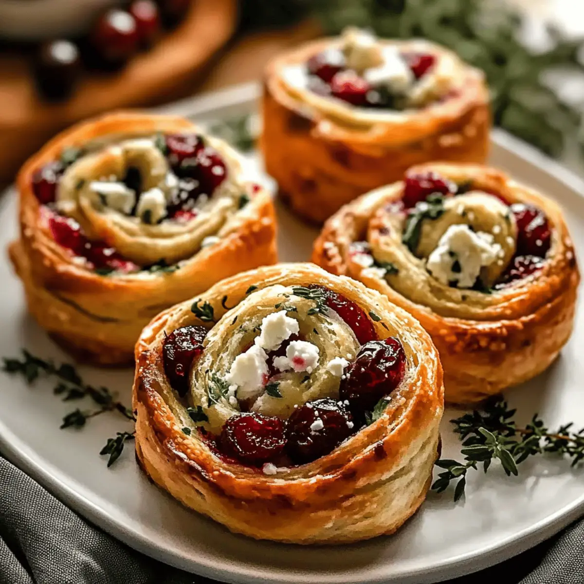 Cranberry Cream Cheese Pinwheels