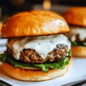 Garlic Overboard Burgers with Creamy Sauce