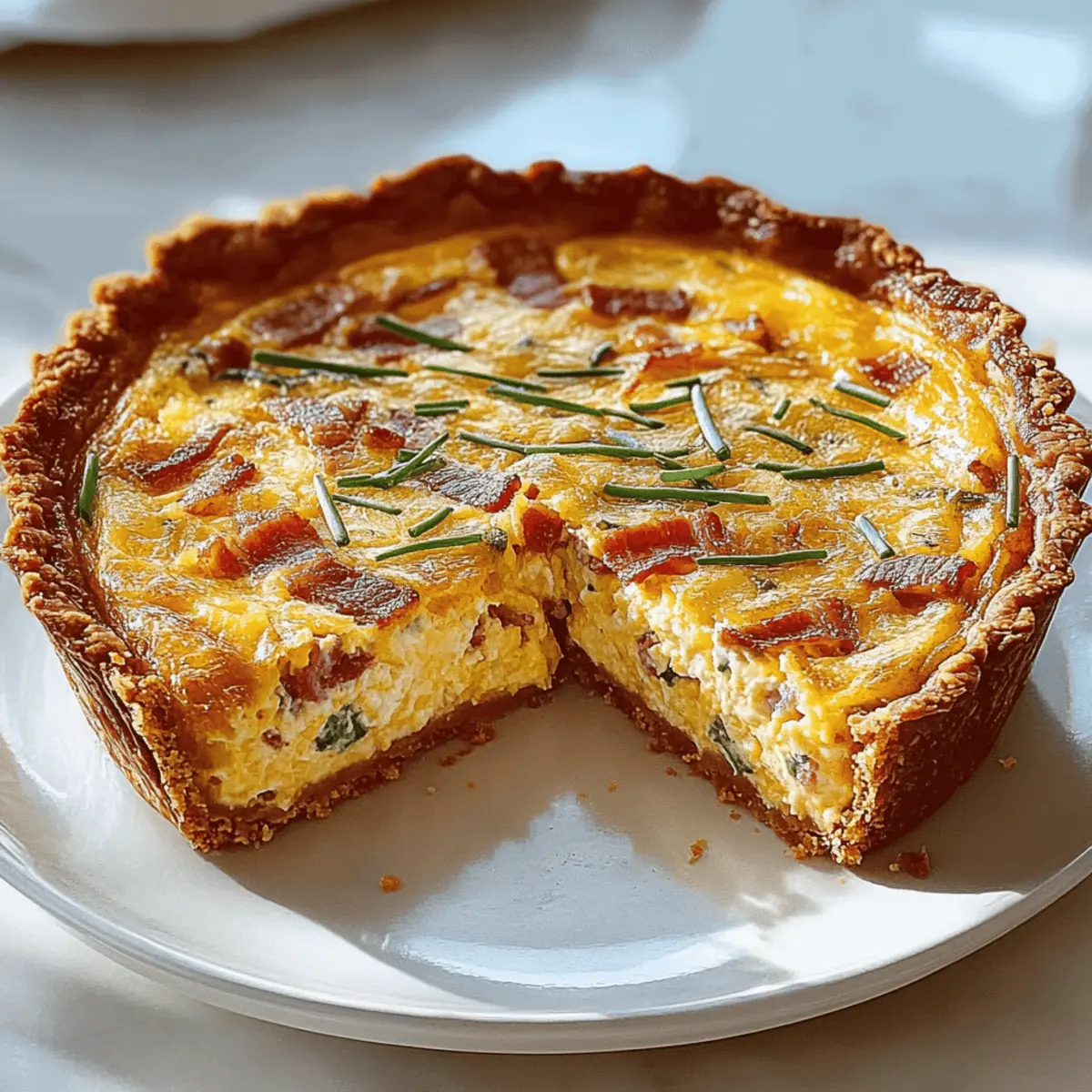Crispy Hash Brown Crust Bacon and Cheddar Quiche Delight