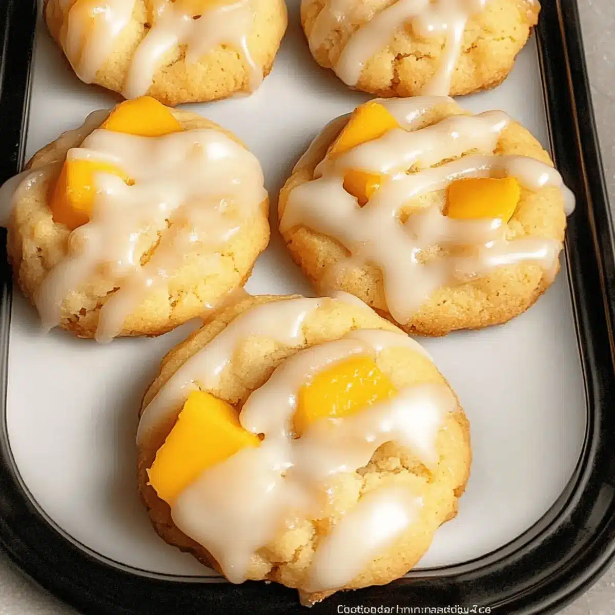 Soft Mango Cookies with Vanilla Glaze for a Tropical Treat