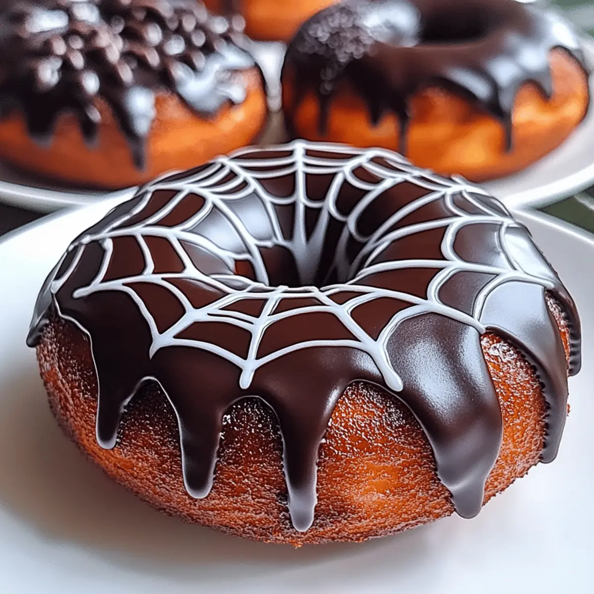 Delicious Spider Web Chocolate-Glazed Donuts for Halloween Fun