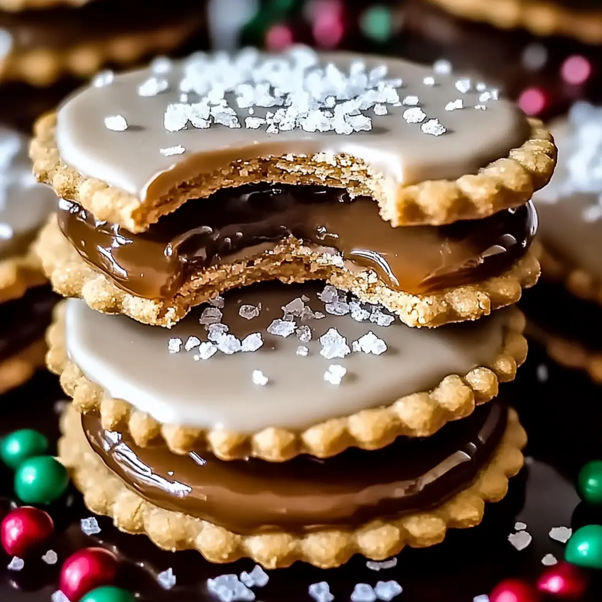 Caramel Ritz Christmas Cookies