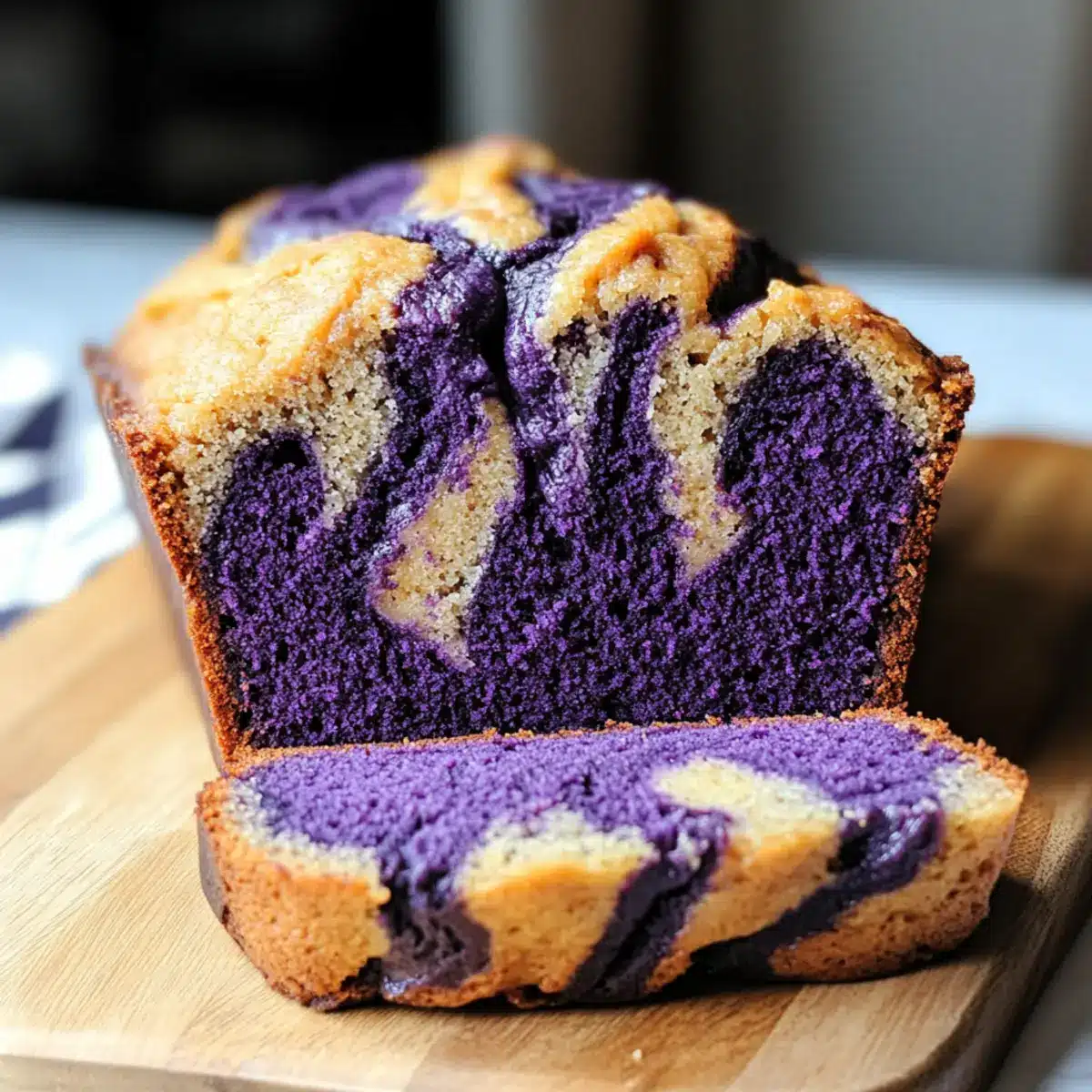 Moist Marbled Ube Banana Bread to Brighten Your Day