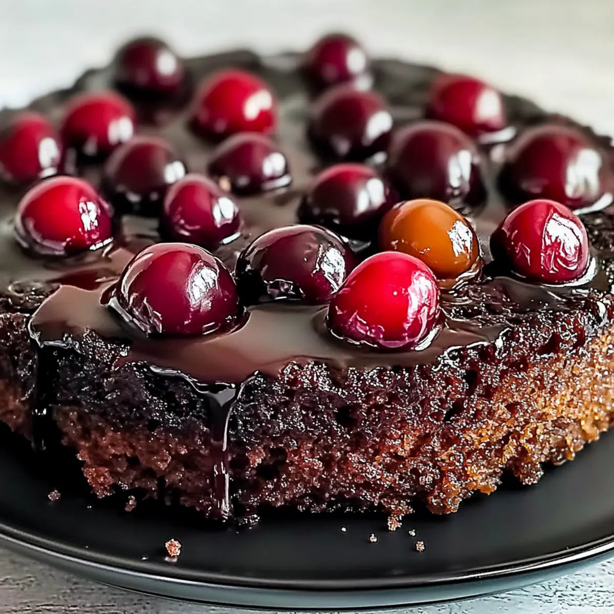 Irresistible Chocolate Cherry Upside Down Cake to Savor