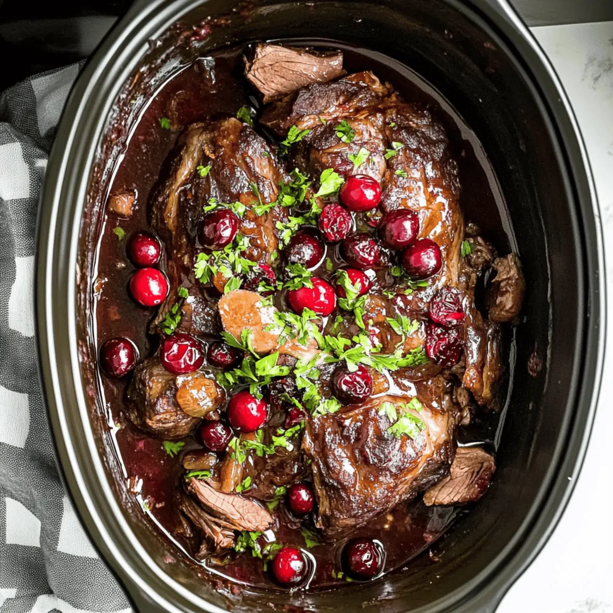 Savory Juicy Christmas Cranberry Pot Roast for Cozy Gatherings