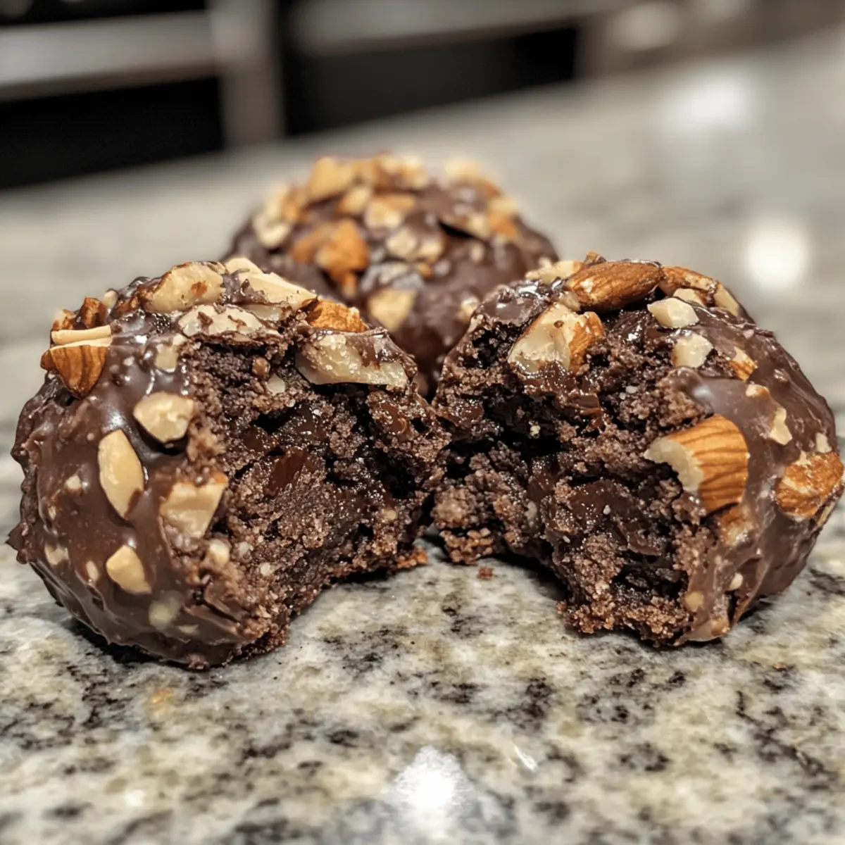 Nutty Chocolate Ball Cookies with a Creamy Center Bliss