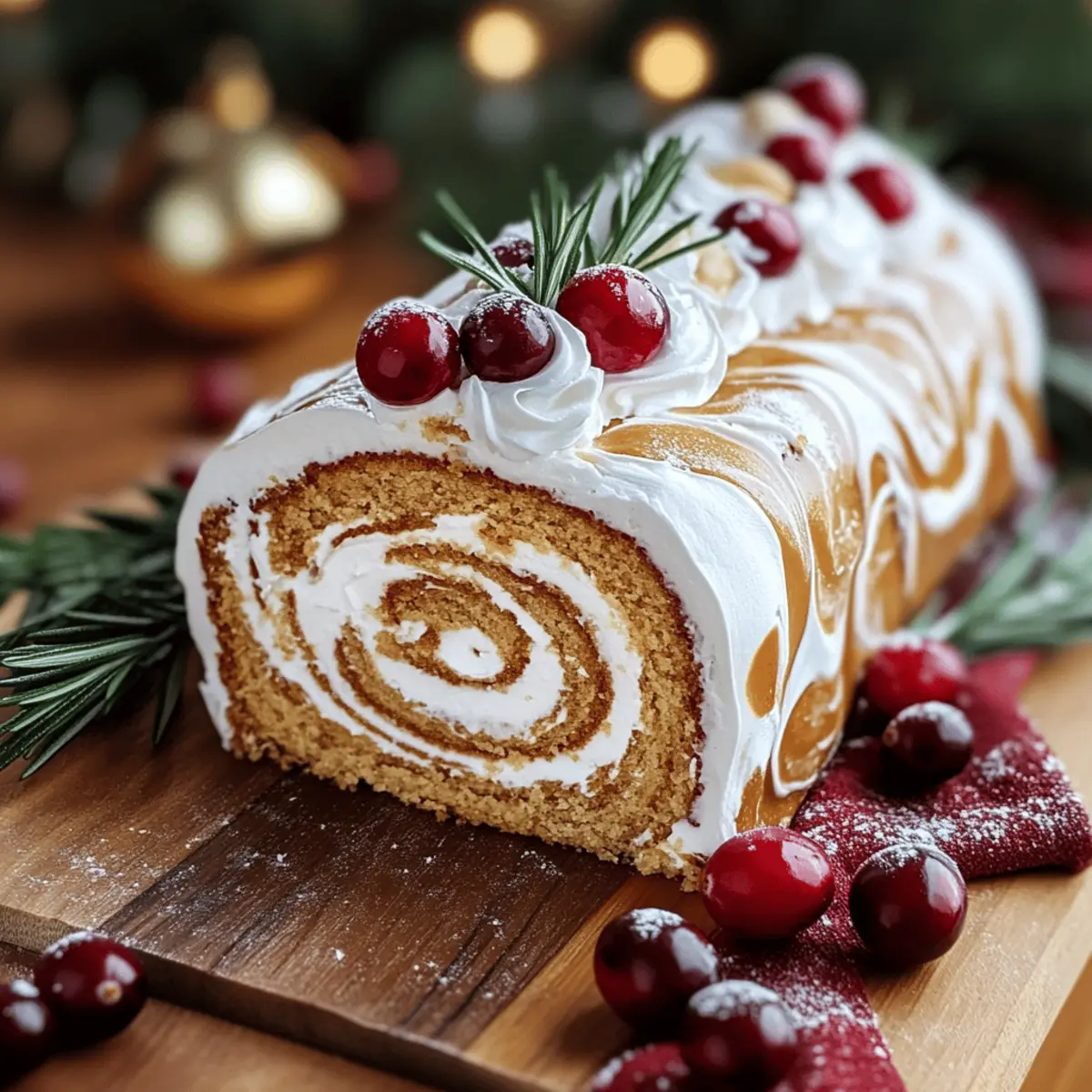Quick Ginger Bread Yule Log Cake that’s Festively Irresistible