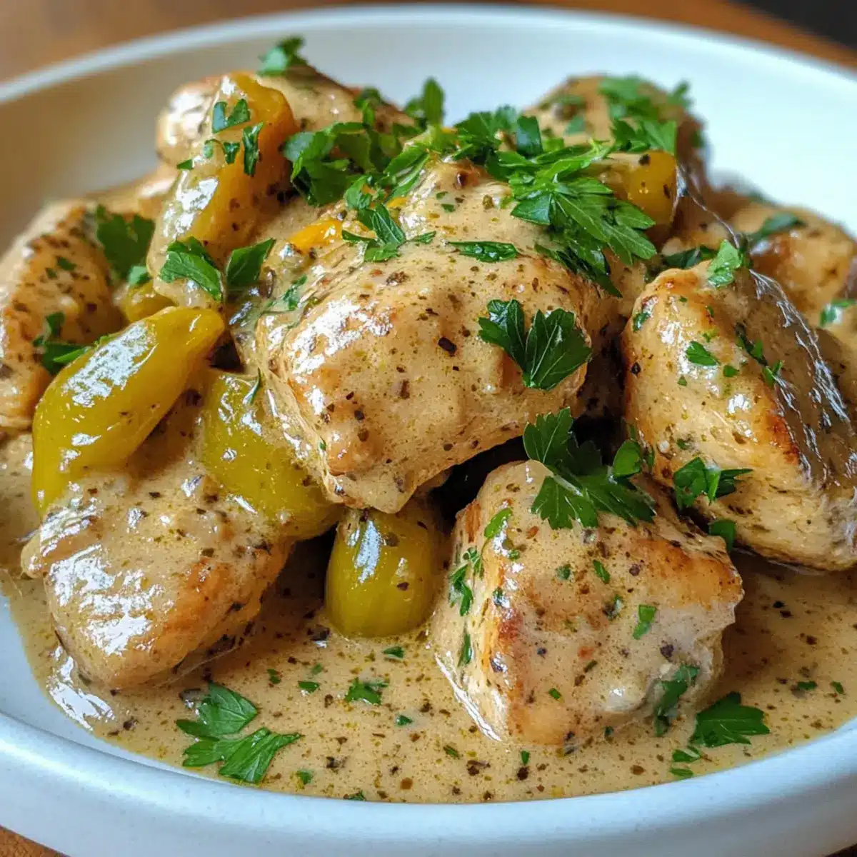 Creamy Pepperoncini Chicken Skillet That Will Wow Your Taste Buds