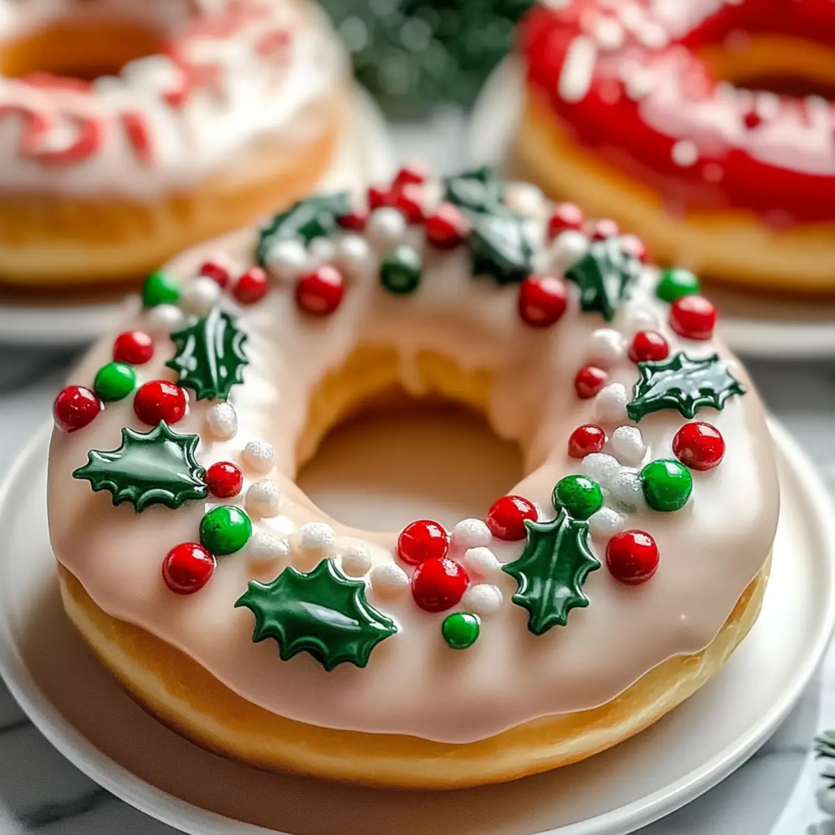 Vegan Christmas Wreath Doughnuts