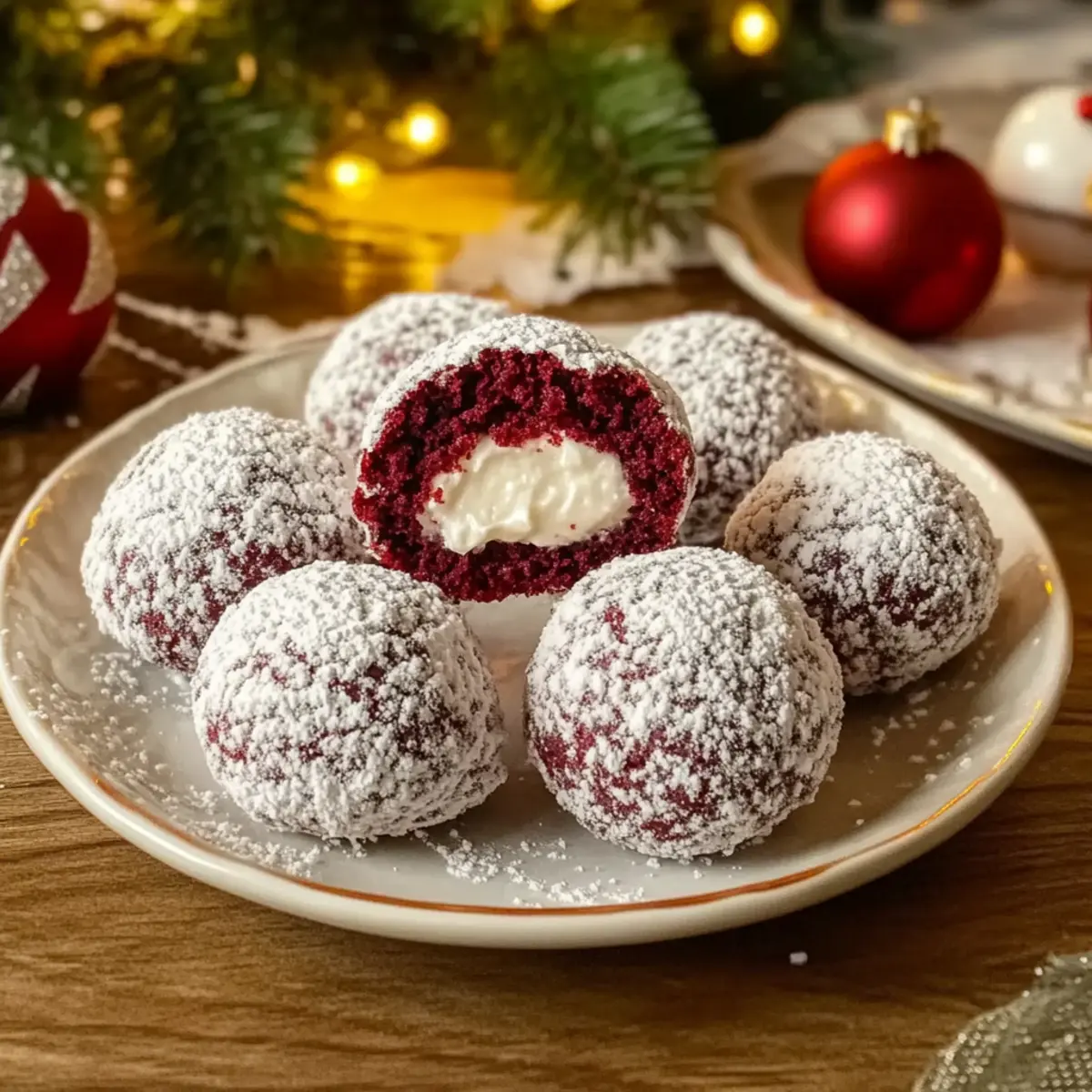 Red Velvet Snowball Cookies