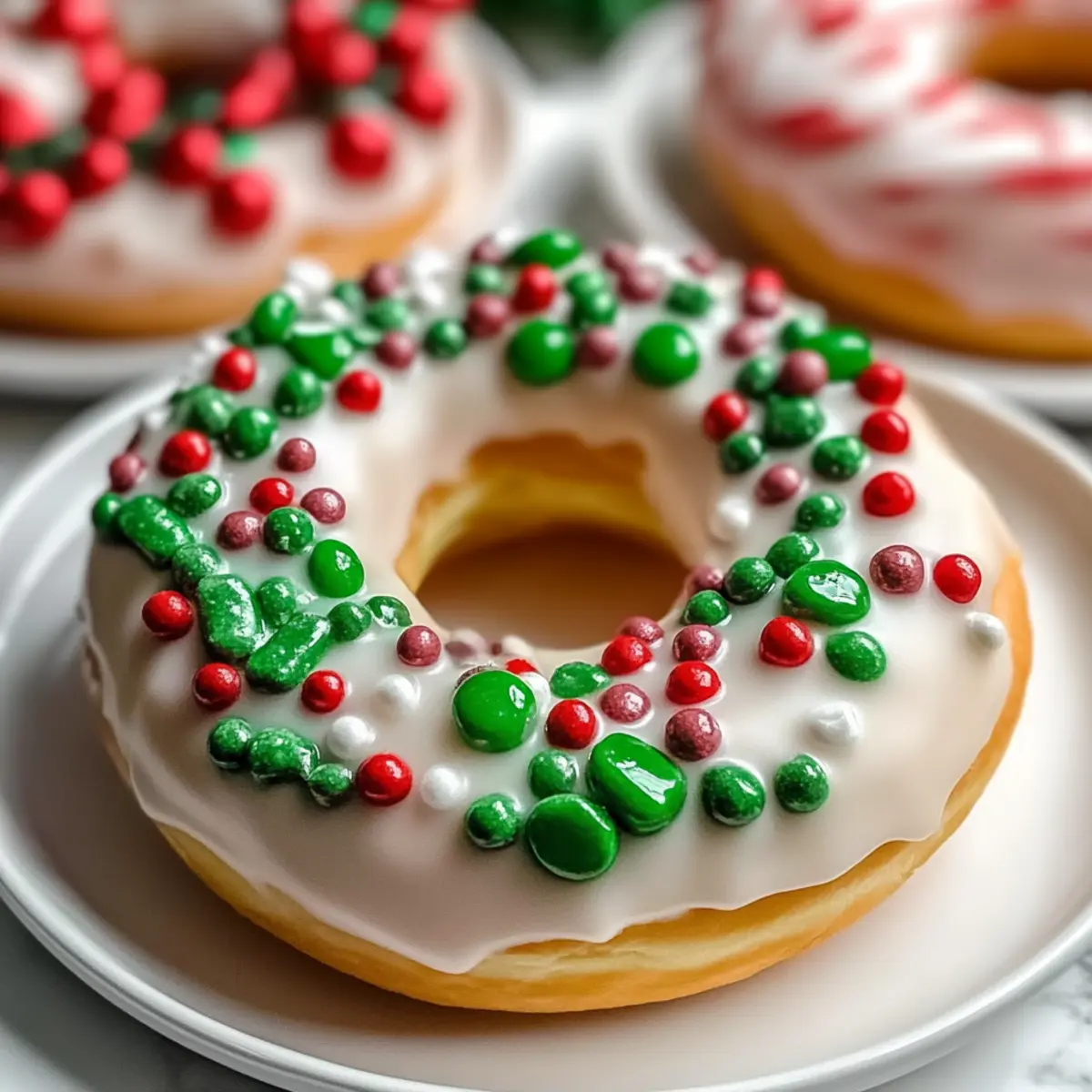 Vegan Christmas Wreath Doughnuts