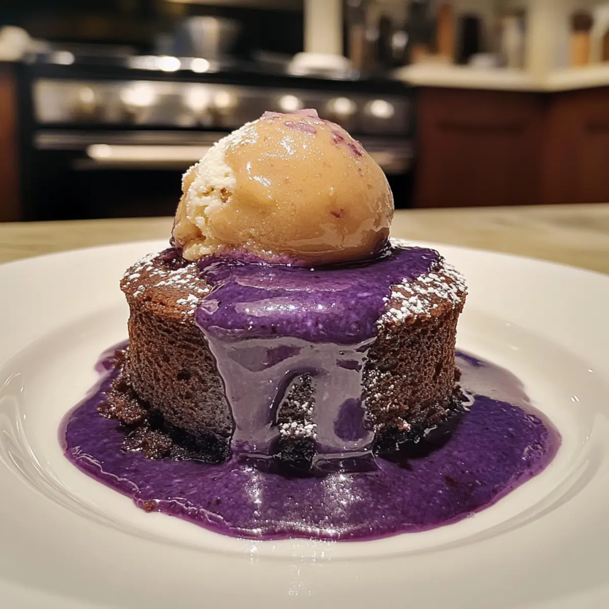 Ube Lava Cake Delight: Irresistibly Gooey and Nutty Goodness