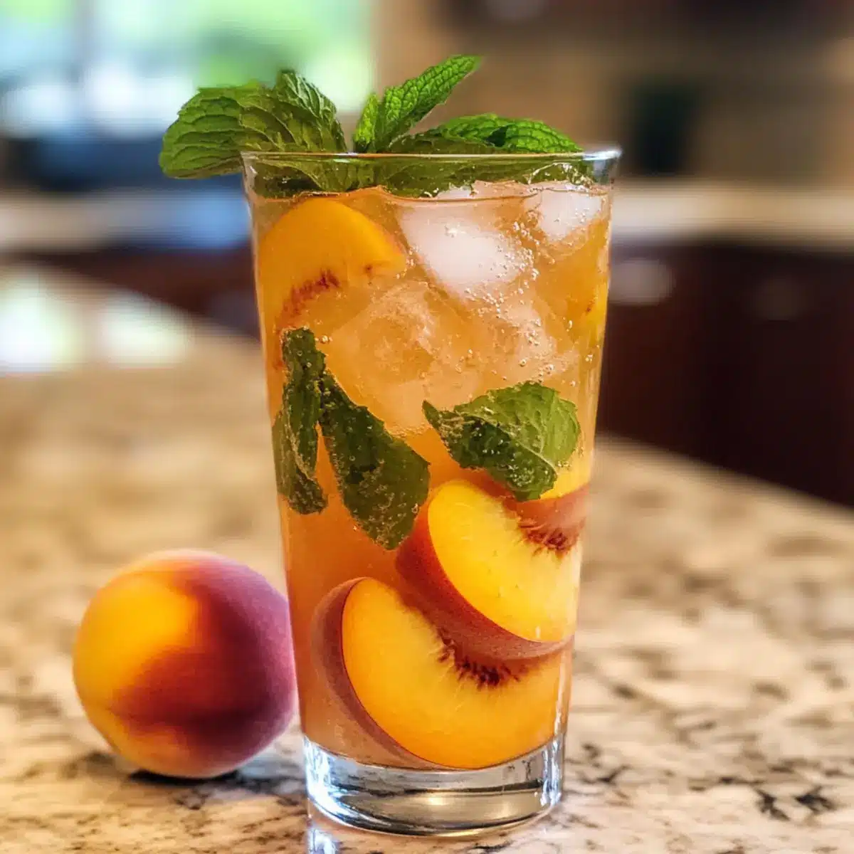 Ginger Peach Sparkler Mocktail