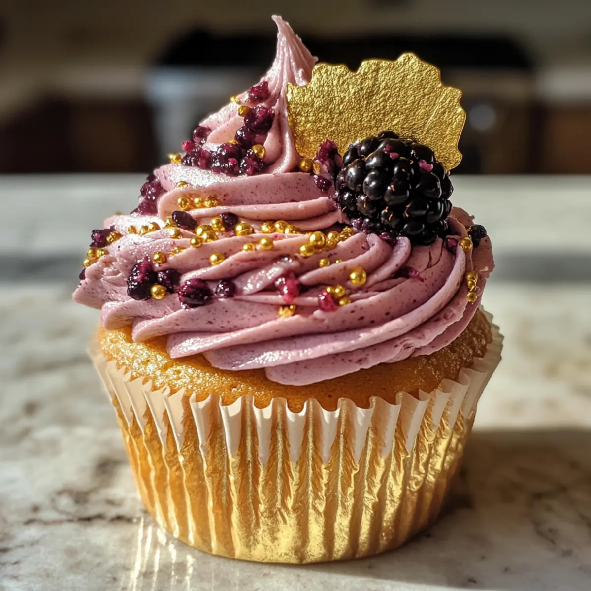 Light and Fluffy Blackberry Champagne Cupcakes for Celebrations