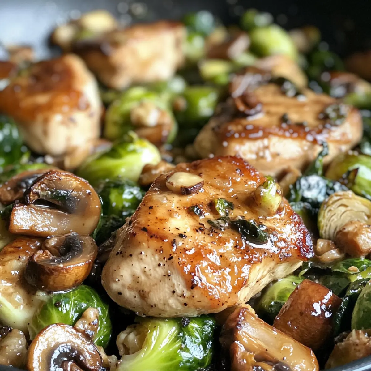 Balsamic Chicken and Brussel Sprouts: Creamy Comfort in Every Bite