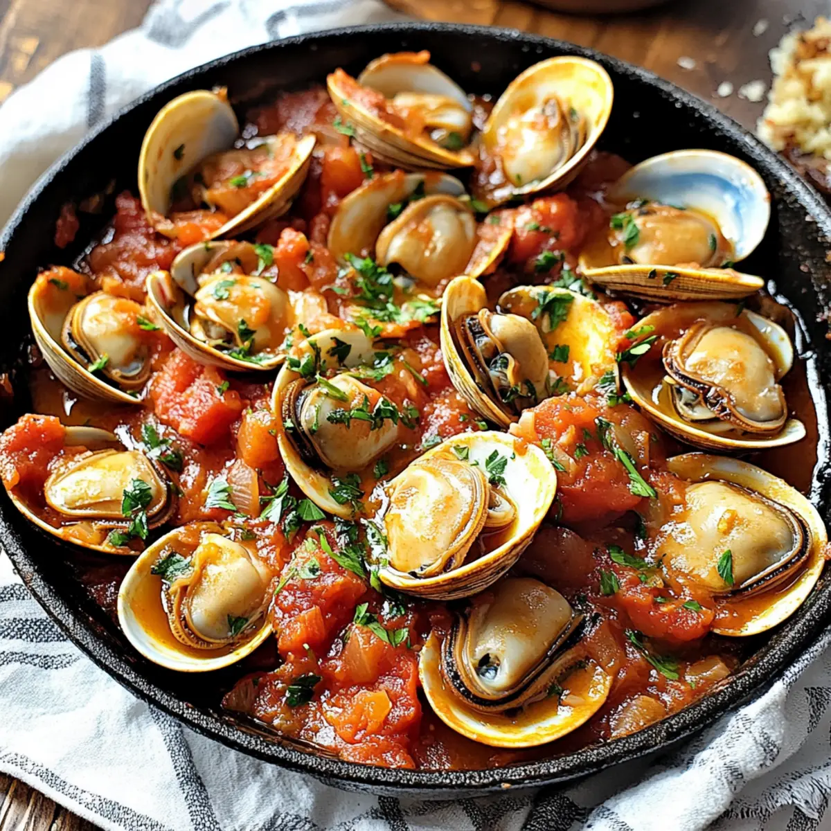 Spicy Spanish Clams with Tomatoes for a Quick Tasty Tapas