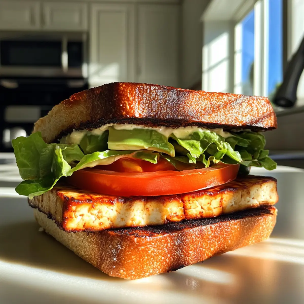 Summer Smoky Tofu Lettuce Tomato Sandwich You’ll Crave