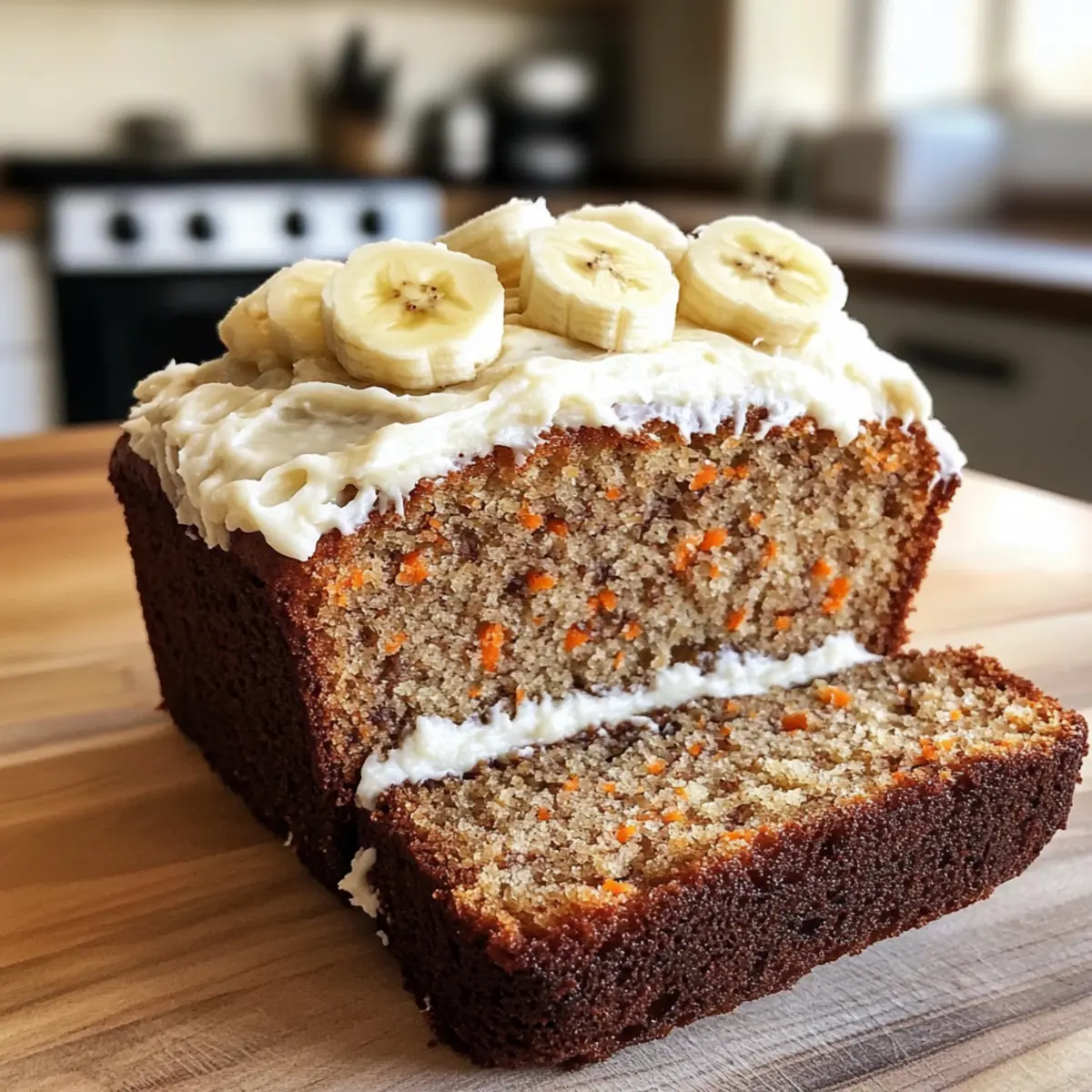 Moist Carrot Cake Banana Bread with Velvety Cream Cheese Frosting