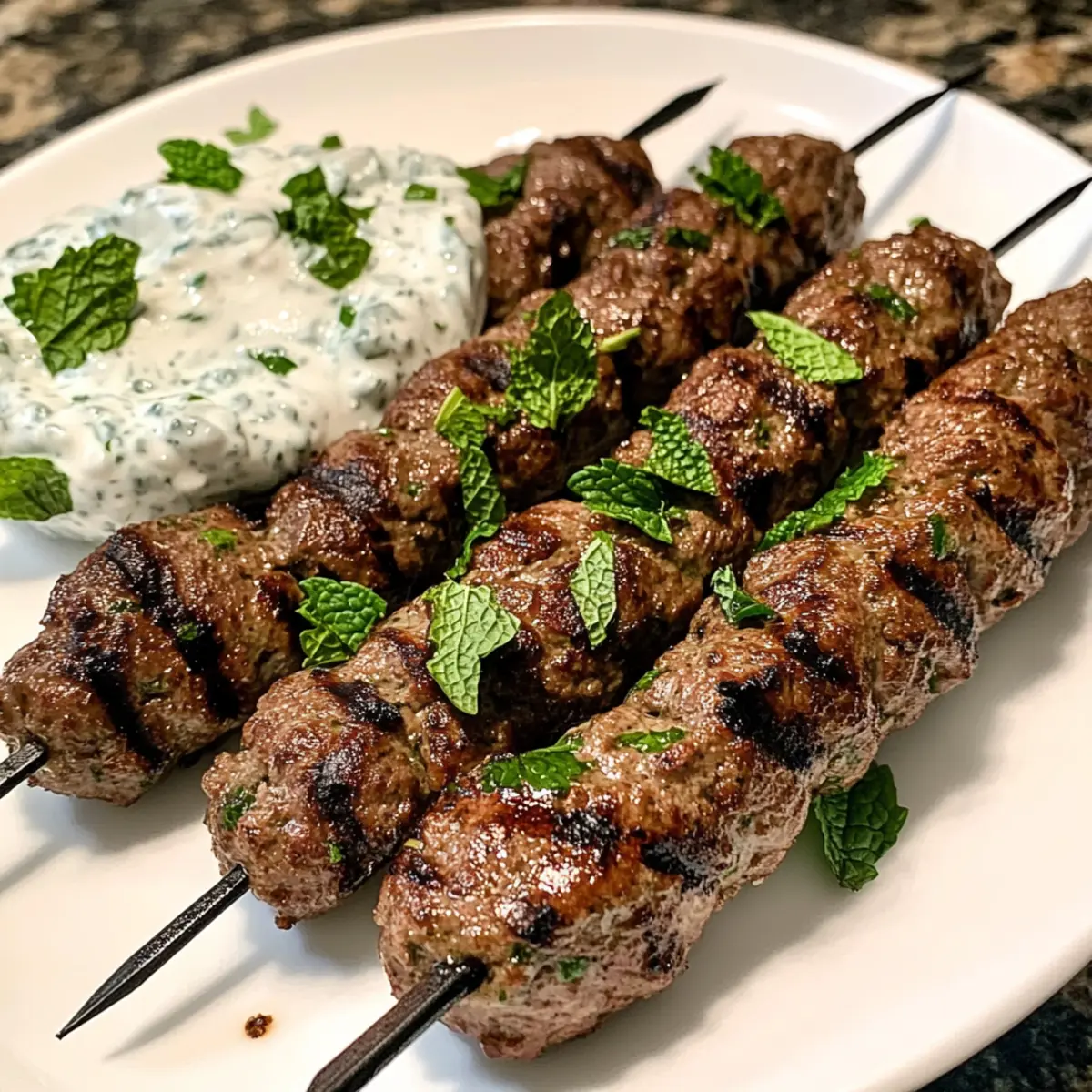 Mouthwatering Beef Kofta Kebabs with Herby Yogurt Delight