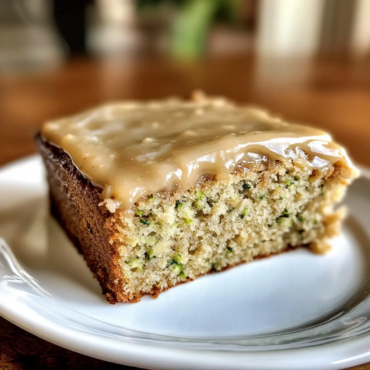 Moist Zucchini Cake with Brown Sugar Icing Bliss
