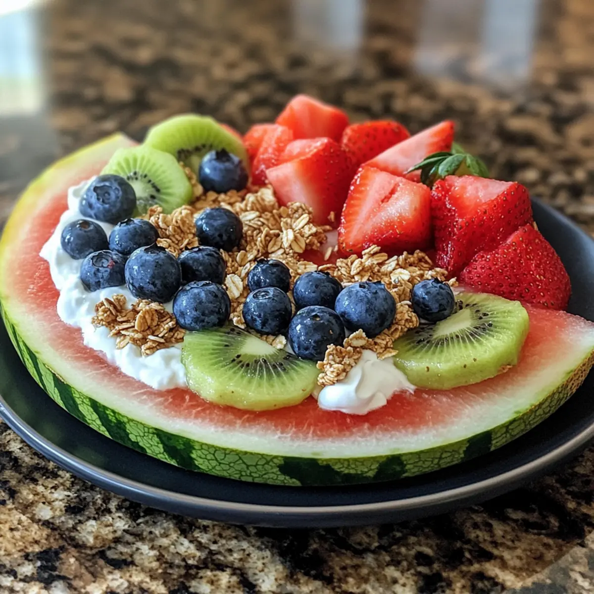 Refreshing Watermelon Pizza with Fruit Toppings for Summer Fun
