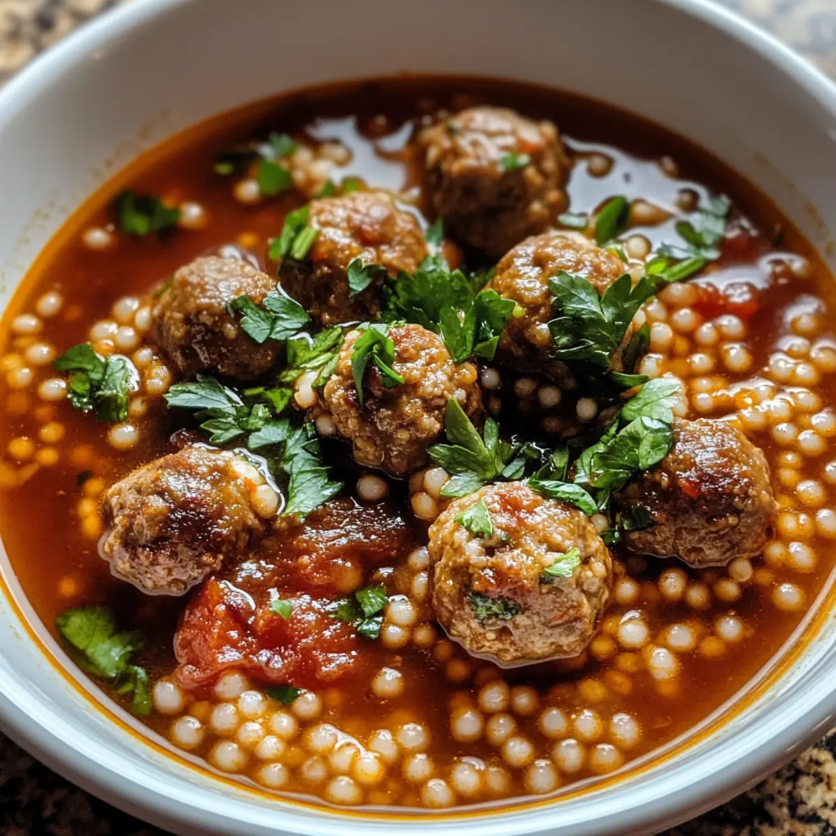 Mini Moroccan Meatball Couscous Soup: A Cozy Hug in a Bowl